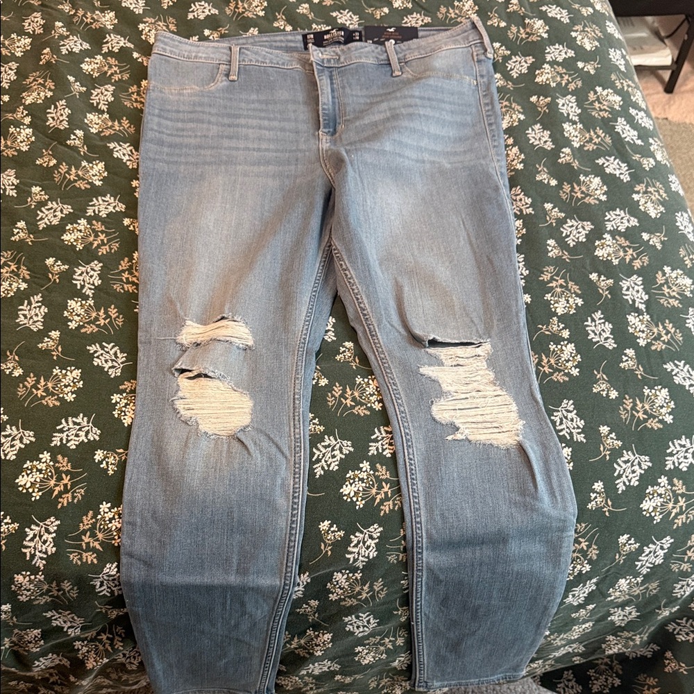 Distressed Blue Jeans